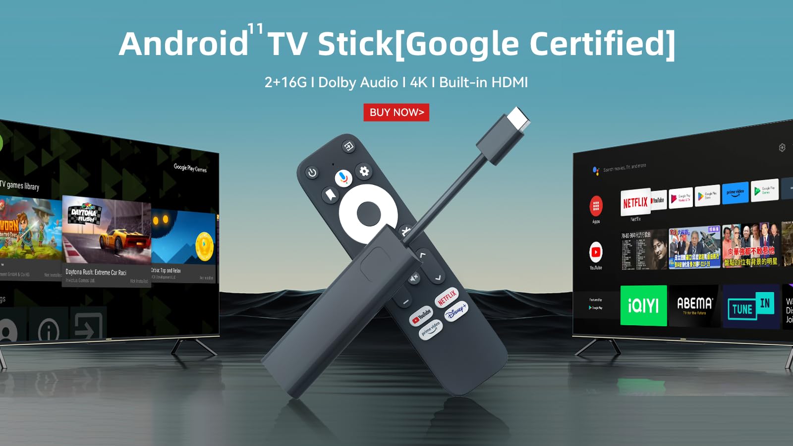 GigaBlue Android 14 Giga TV IP Stick 4K PRO HDR60Hz / HDMI2.1 / WiFi6 UHD 4K (Netflix, Prime Video, Disney+, YouTube) Sklep Google Play Dcolor