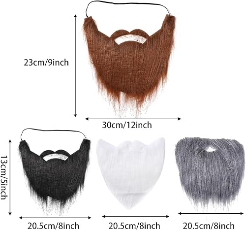 Miniatura 8 de 8 piezas de barba falsa de Halloween barba falsa bigote falso bigote falso para adultos niños disfraces suministros de fiesta de Halloween