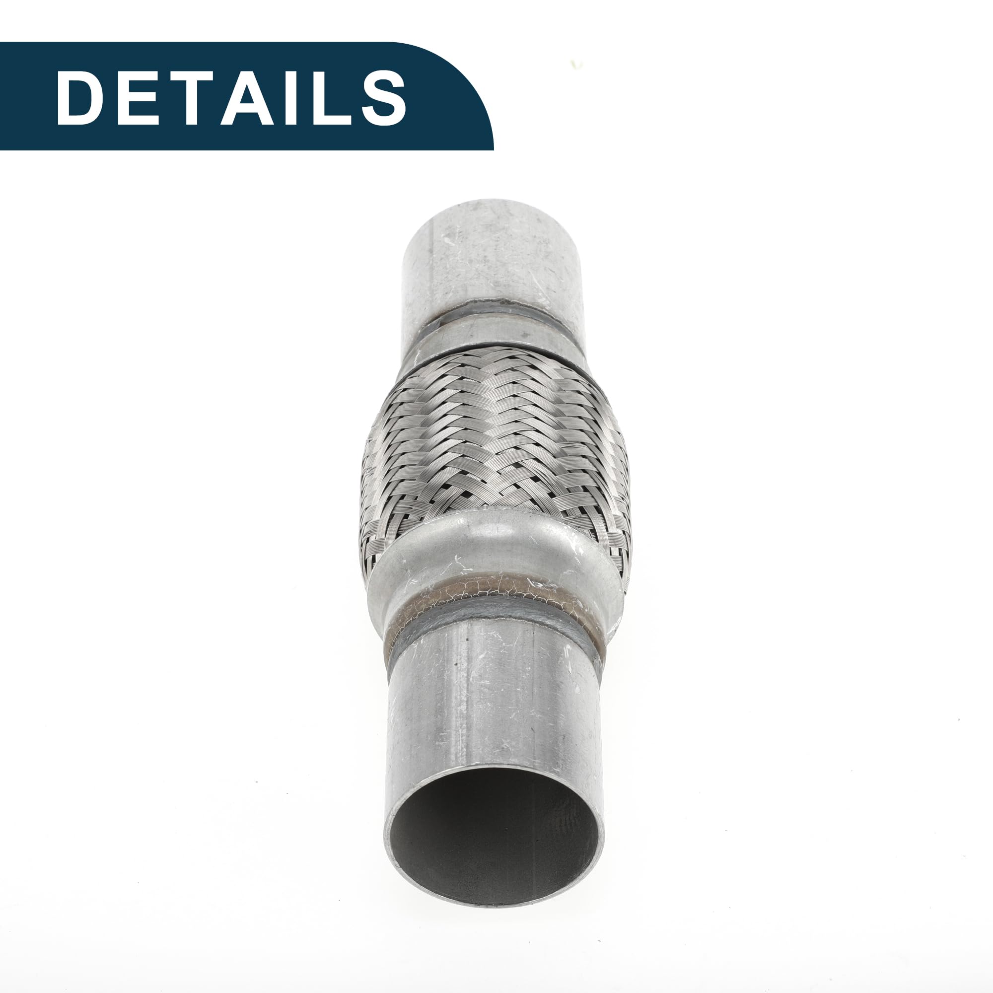 Tubo Flessibile per Scarico Auto 1.88 Pollici OD Tubo di Scarico Intrecciato Flessibile | Tubo Flessibile Universale Argento 1 Pezzo