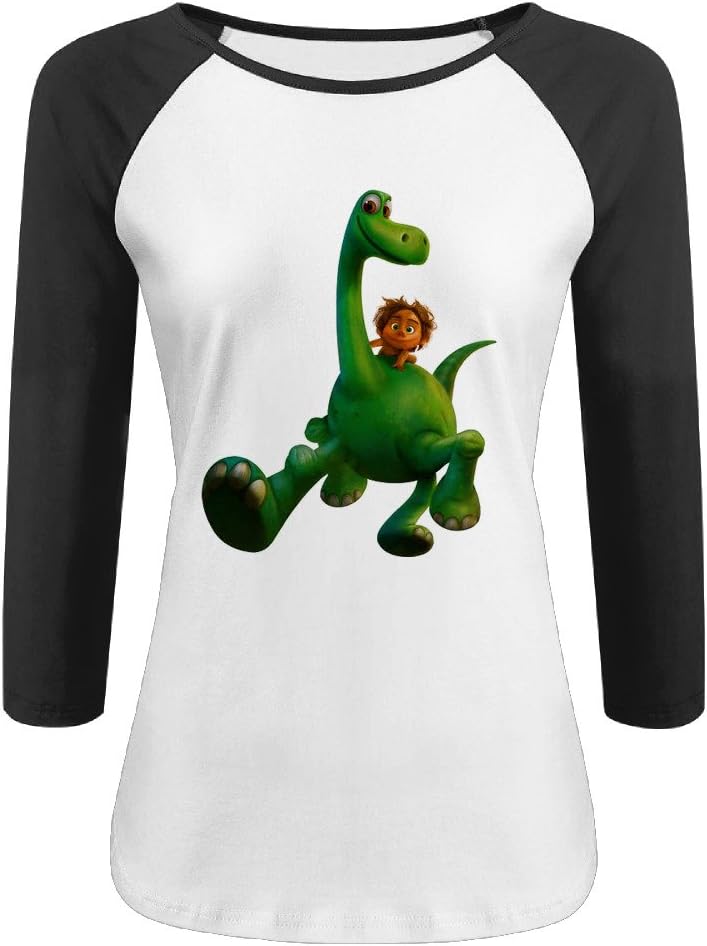 Womens The Good Dinosaur Three-Quarter Sleeve Vintage Jerseys Tshirts