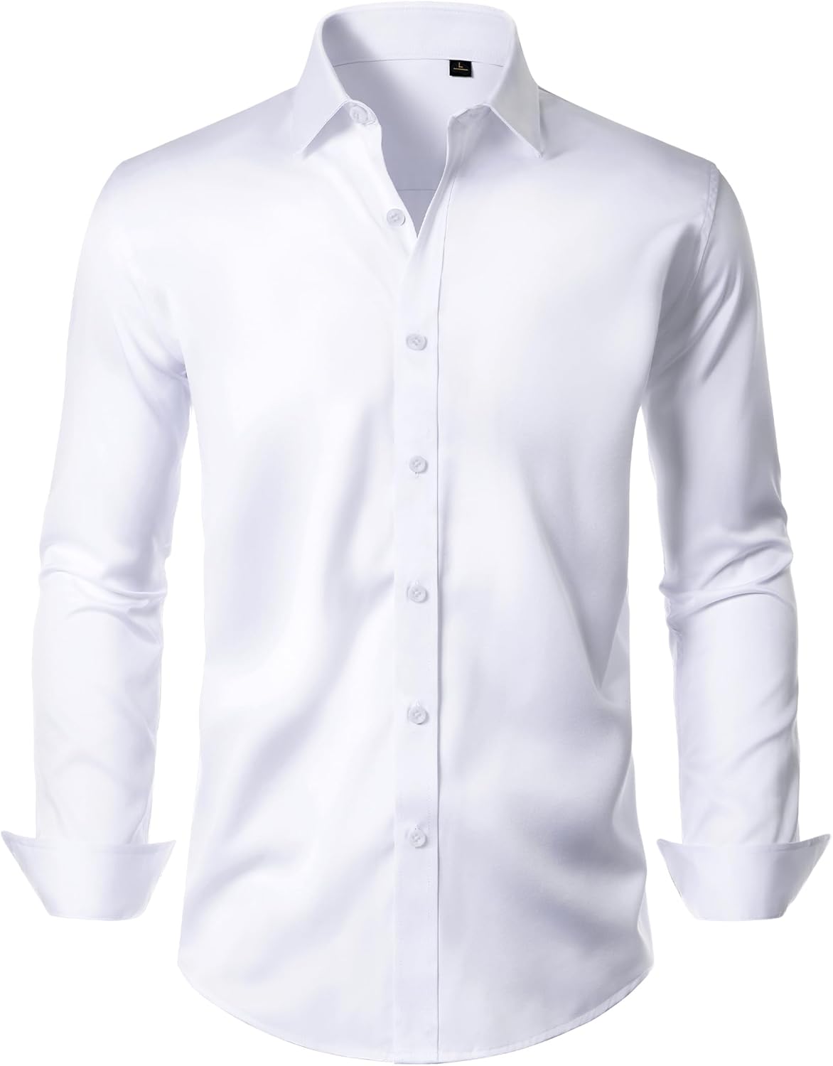 Alimens & Gentle Men's Dress Shirts Long Sleeve Wrinkle Free Stretch Business Casual Wedding Button Down Shirt