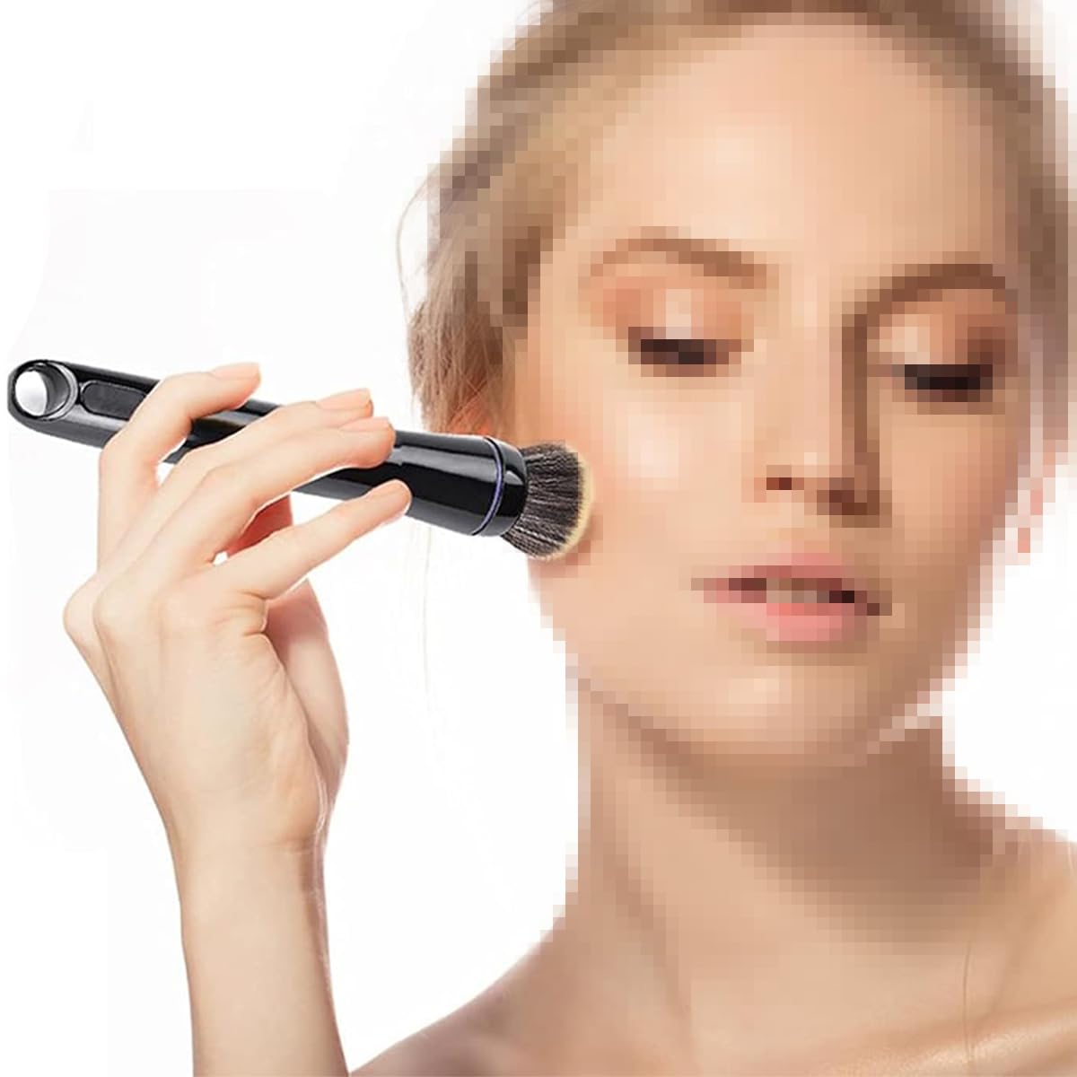 Brocha de maquillaje eléctrica, brochas de base giratorias automáticas con cabezales extraíbles para una aplicación de maquillaje suave y uniforme, diseño portátil recargable por USB