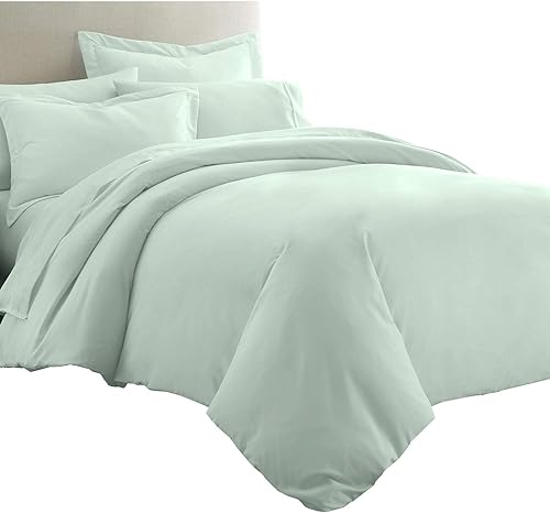 Miniatura 5 de Royal Tradition Juego de ropa de cama de viscosa de bambú sólido de 7 piezas, tamaño King, funda nórdica y fundas de almohada con sábanas, bígaro