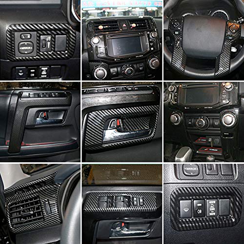 Yuzhongtian 2014-2019 For Toyota 4Runner Car Inner Accessories Dashboard Console Cover Trim Decoration Kit Abs Carbon Fiber Style 21Pcs (Not Fit Right Hand Drive) #TOP1