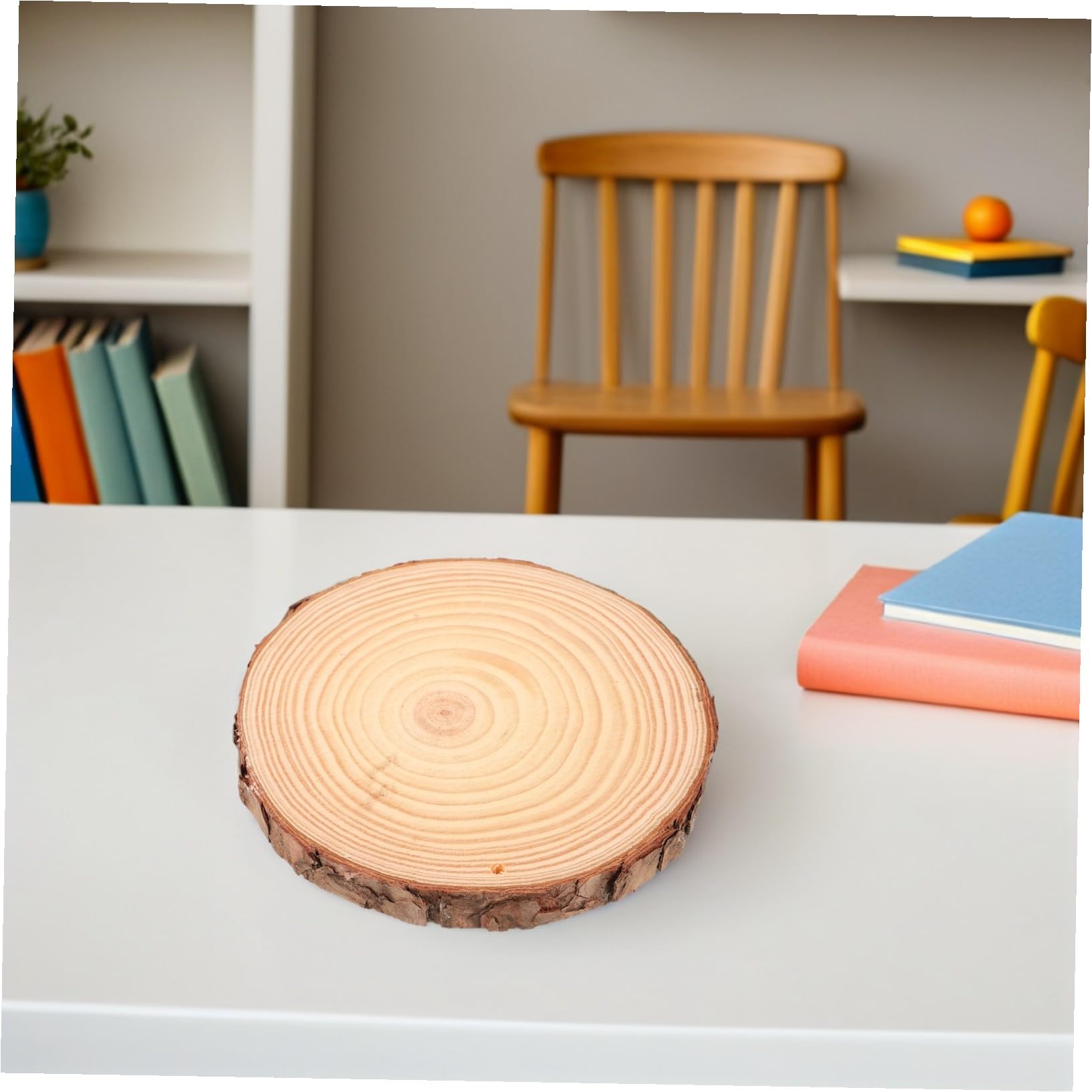 5 Stück Rustikale Holzscheiben Unbehandelte Baumscheiben mit Natürlicher Rinde für DIY Basteln Hochzeit Dekoration und Kreative Holzplättchen Gestaltung