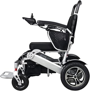 HanPiaoLiang Foldable Electric Wheelchair Portable Aluminum Alloy Power Wheelchairs, Comfortable 24V 20 AH Adult Electric Power Wheelchair with Joystick