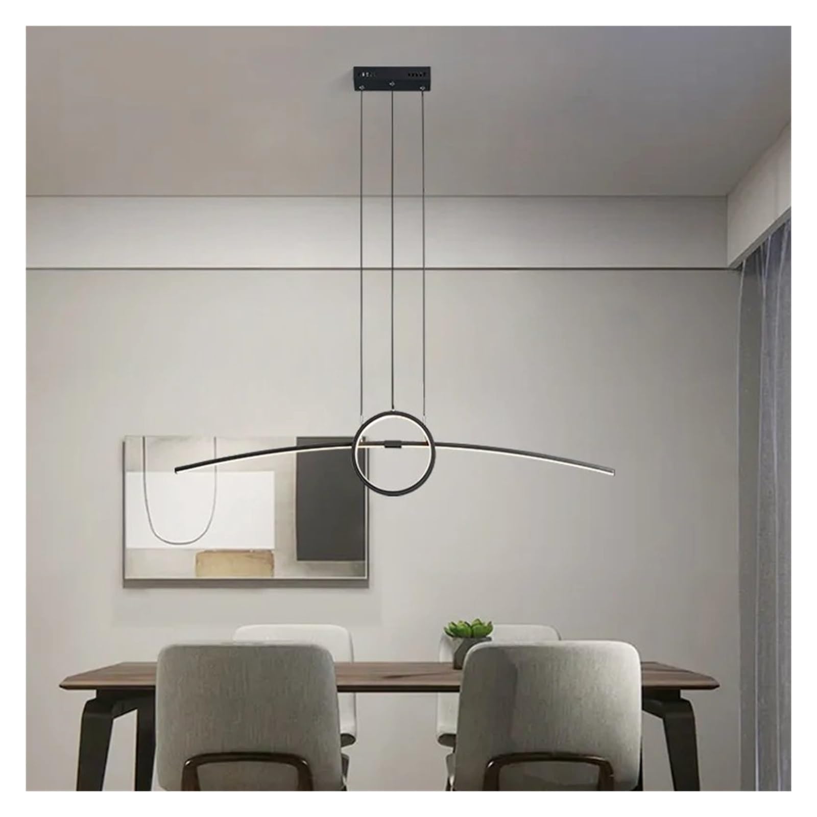 Lampe suspendue LED noire pour sublimer l'îlot central de votre cuisine