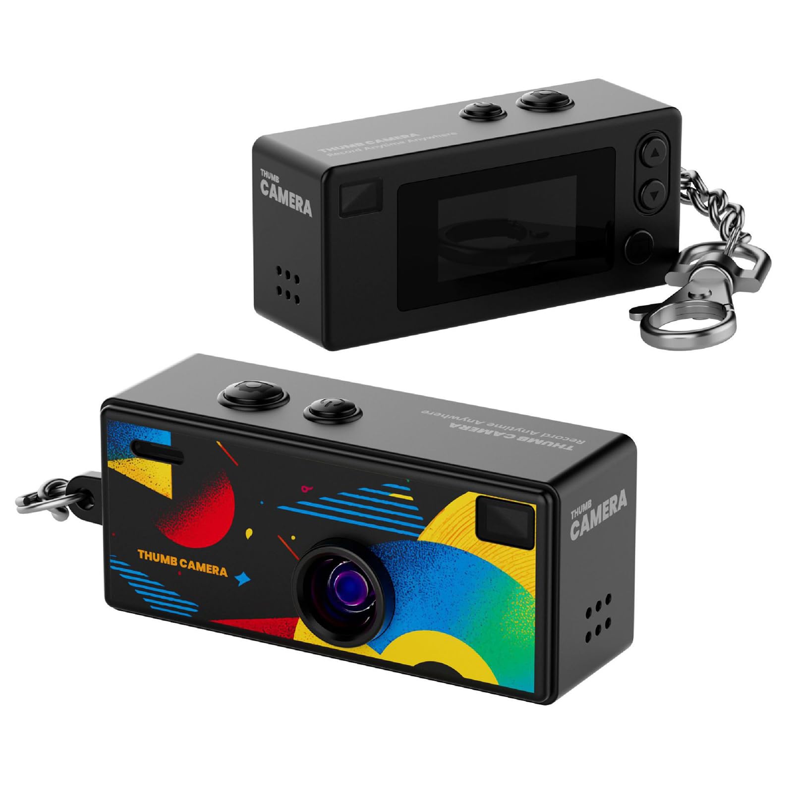 Mini Camera Keychain, 1984 Retro Portable Thumb Camera, Keychain Cameras, 1080P Tiny Pocket Video Camera Vintage Portable Small Camcorder for Travel Vlogging