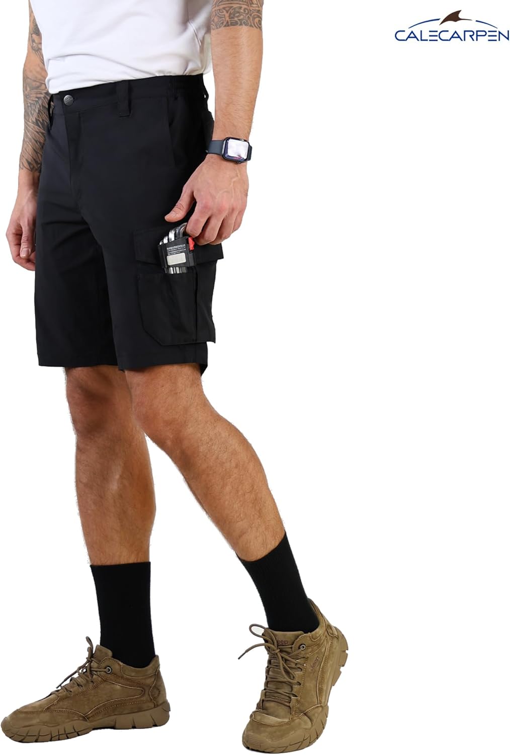 Work Shorts for Men Construction Mens Workwear Utility Cargo Stretch Water Repellent Tactical Loose Fit Short - Image 2