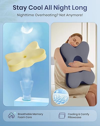 Miniatura 3 de Almohada cervical para aliviar el dolor de cuello, almohada refrescante de excelente apoyo para adultos, almohadas ergonómicas de espuma