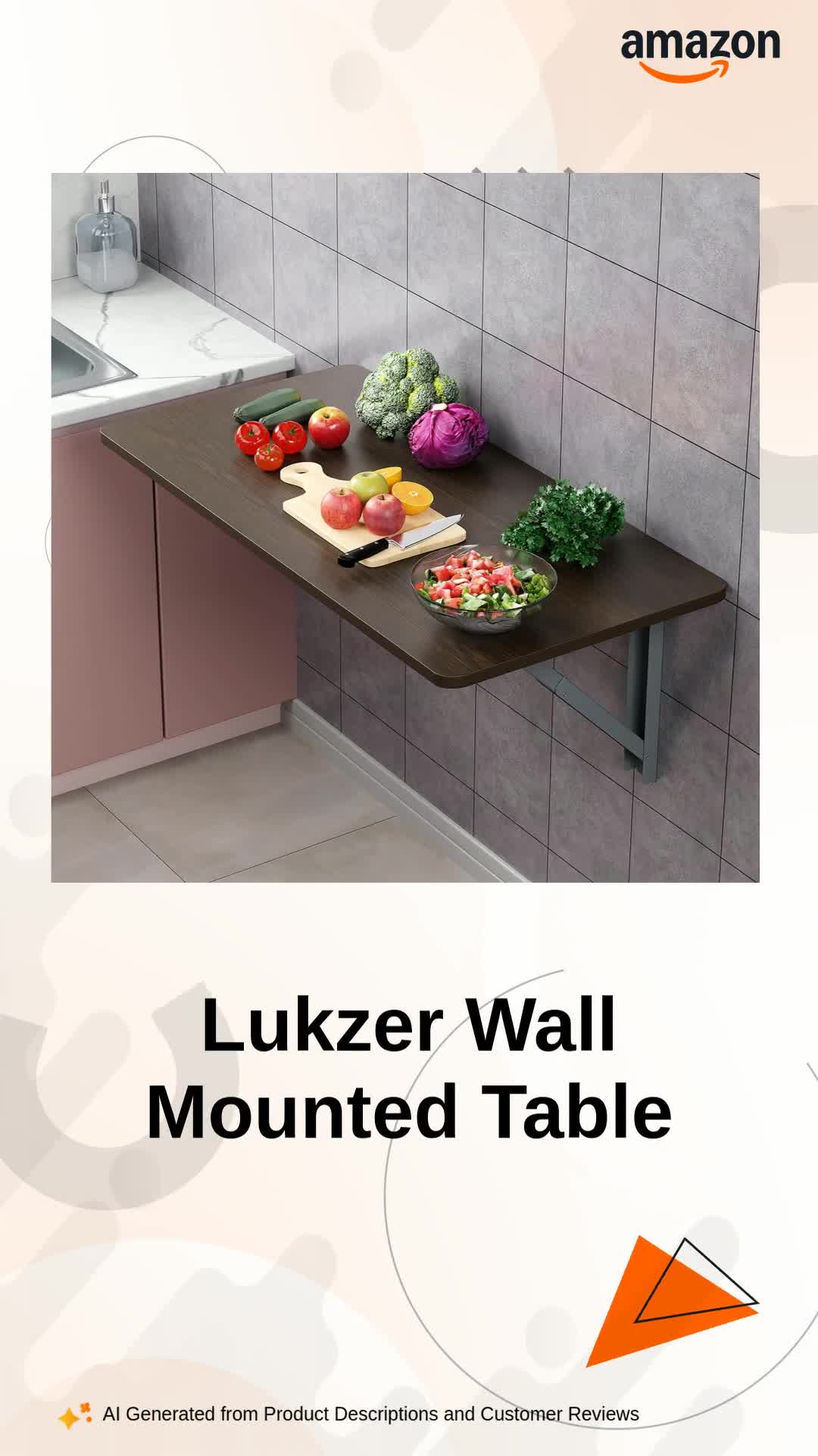 Lukzer Engineered Wood Wall Mounted Folding Table for Kitchen Lukzer Engineered Wood Wall Mounted Folding Table for Kitchen