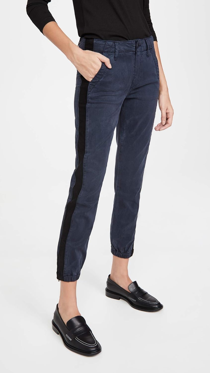 PAIGE Women's Mayslie Joggers, Navy/Black Velvet, 24 - Image 2