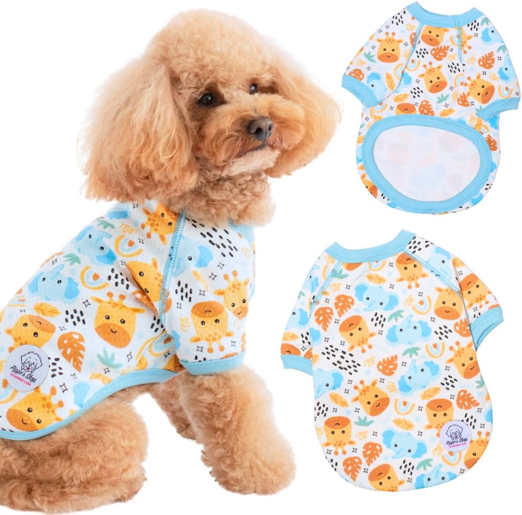 Pippo's Shop Puppy Sweater, Peru Cotton Doggie Sweaters for Small Dogs, Pet Apparel Lightweight Stretch Soft Shirt Smooth Breathable Dogs Clothes, Small Dog Sweaters for Boys – Fashion (Blue/S)