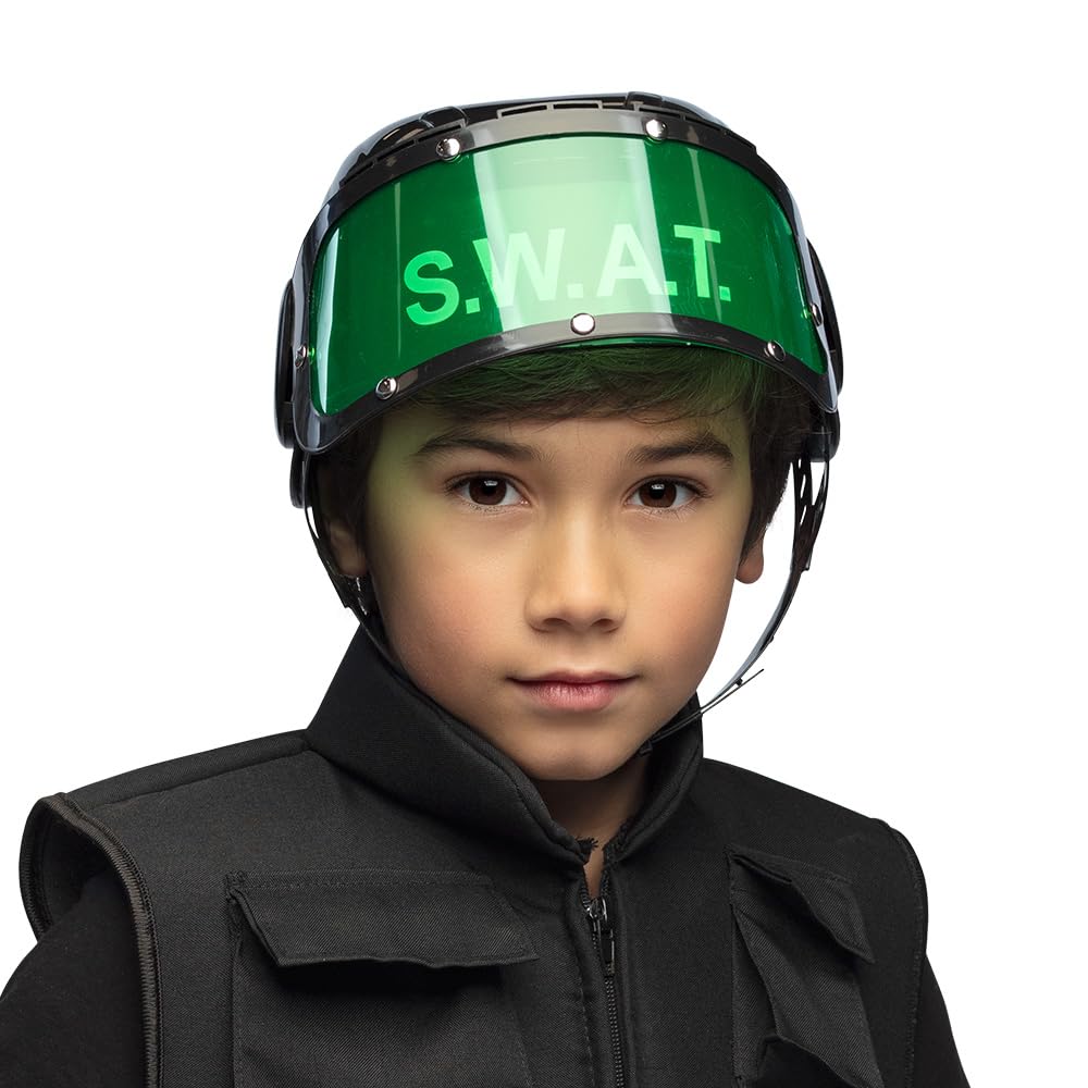 Boland - 00428 - Kostuumset SWAT-agent voor kinderen, 4-delig, carnavalskostuum voor themafeest, Halloween, carnaval, politie