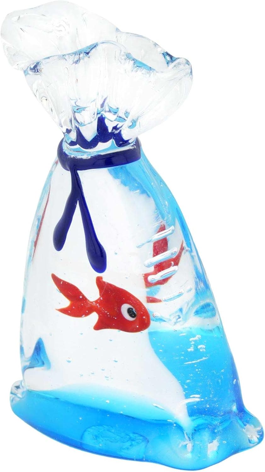 Glass Of Venice Murano Glass Aquarium Bag with Tropical Fish