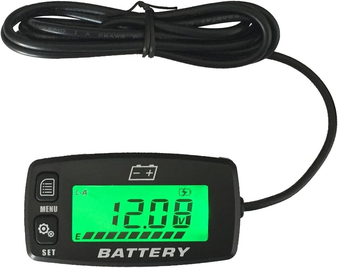 SEARON 12V 24V 36V and 48V LCD Battery Capacity Indicator with Voltmeter function for Lead-acid GEL Battery LiFeO4 battery AGM Batteries and Others
