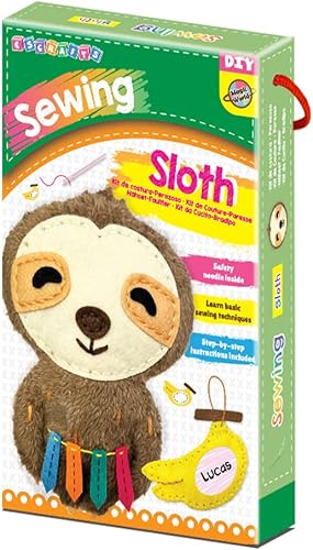 C.S. Kids Magic World - Kit de costura personalizado para niños, SA18 My Sloth | Regalos de manualidades y artes de costura Frist | Kit de costura