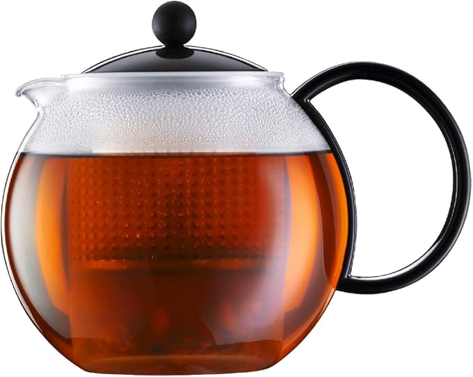 BODUM 184401 ASSAM Tea Maker (Plastic Strainer, Plastic Lid, 1.0 L/34 oz) Black Amazon.co