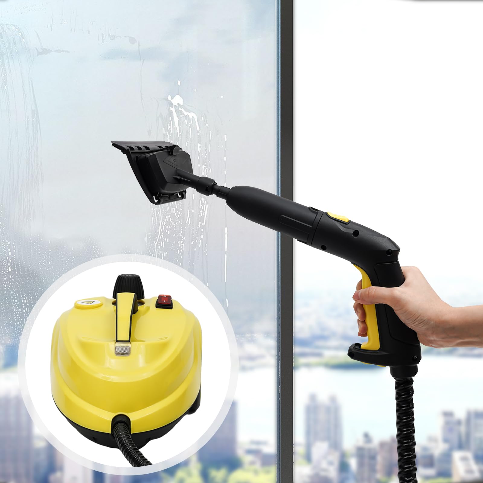 Limpiador de vapor multiusos de mano, 1,8 l, de alta presión, con 23 accesorios, para la limpieza de cocinas y baños