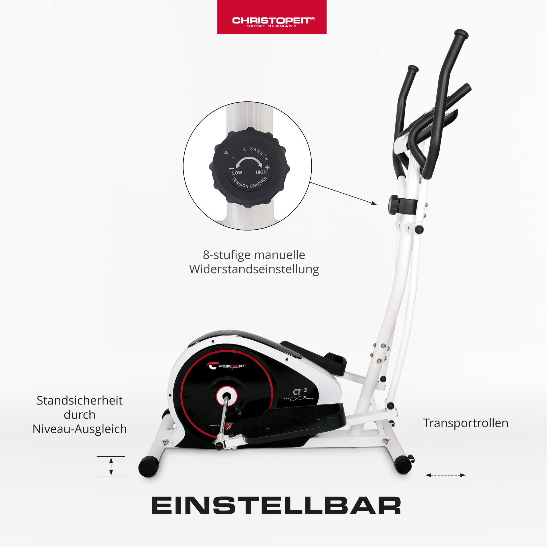 Crosstrainer Ellipsentrainer 8-stufiger Widerstand 7kg Magnetbremssystem LCD-Display