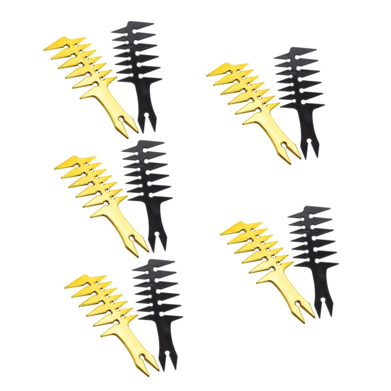VICASKY 10 Pièces Peigne Coiffant Rétro Peigne Démêlant à Dents Larges Plastique Design Doré Multi Fonctions pour Homme Coiffure Quotidienne et Soin