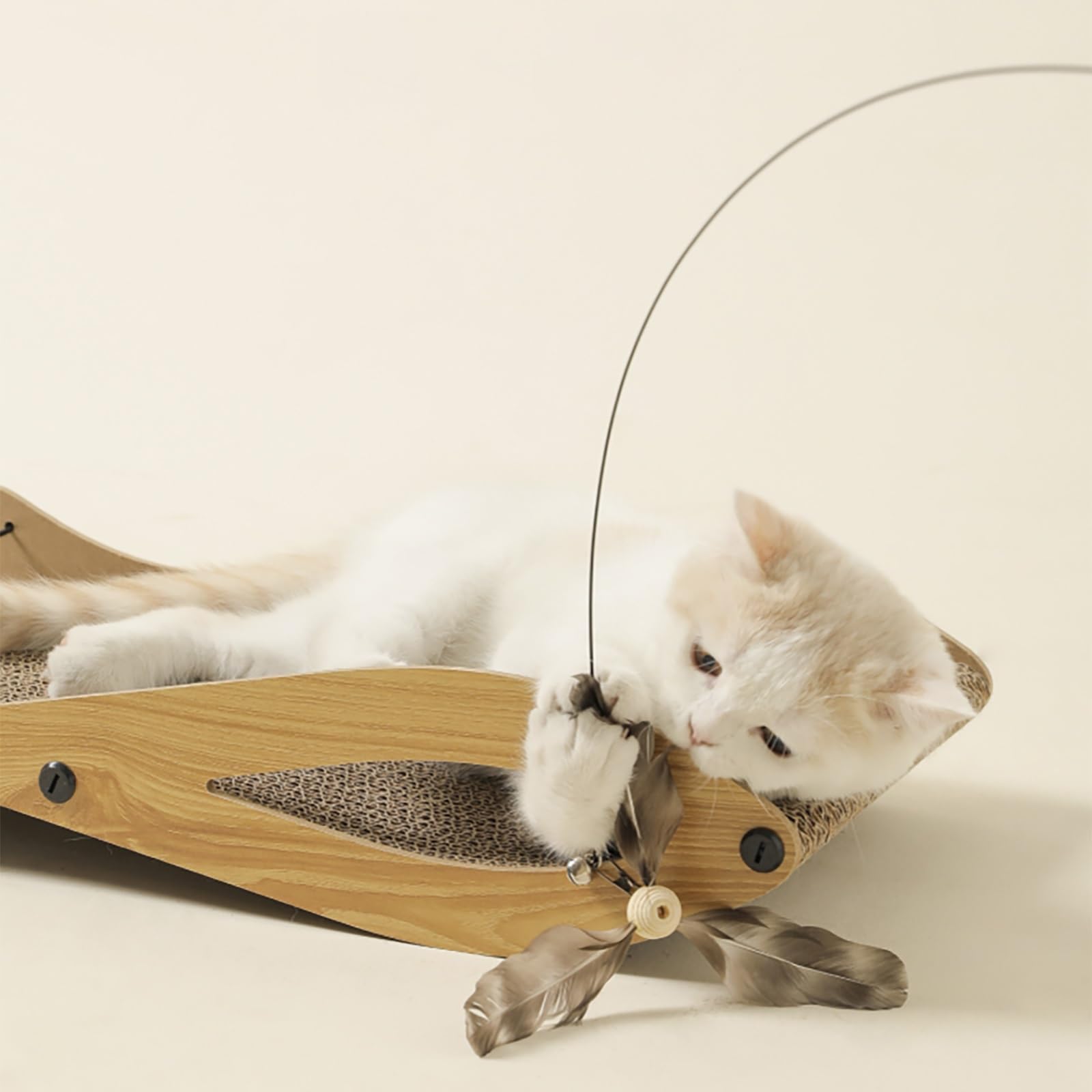 Planche À Gratter pour Chat De Type Poisson, Griffoir pour Chat en Carton Ondulé, Lit À Gratter pour Chat, Griffoir pour Chat Recyclable, Lit pour Animaux De Compagnie Respirant