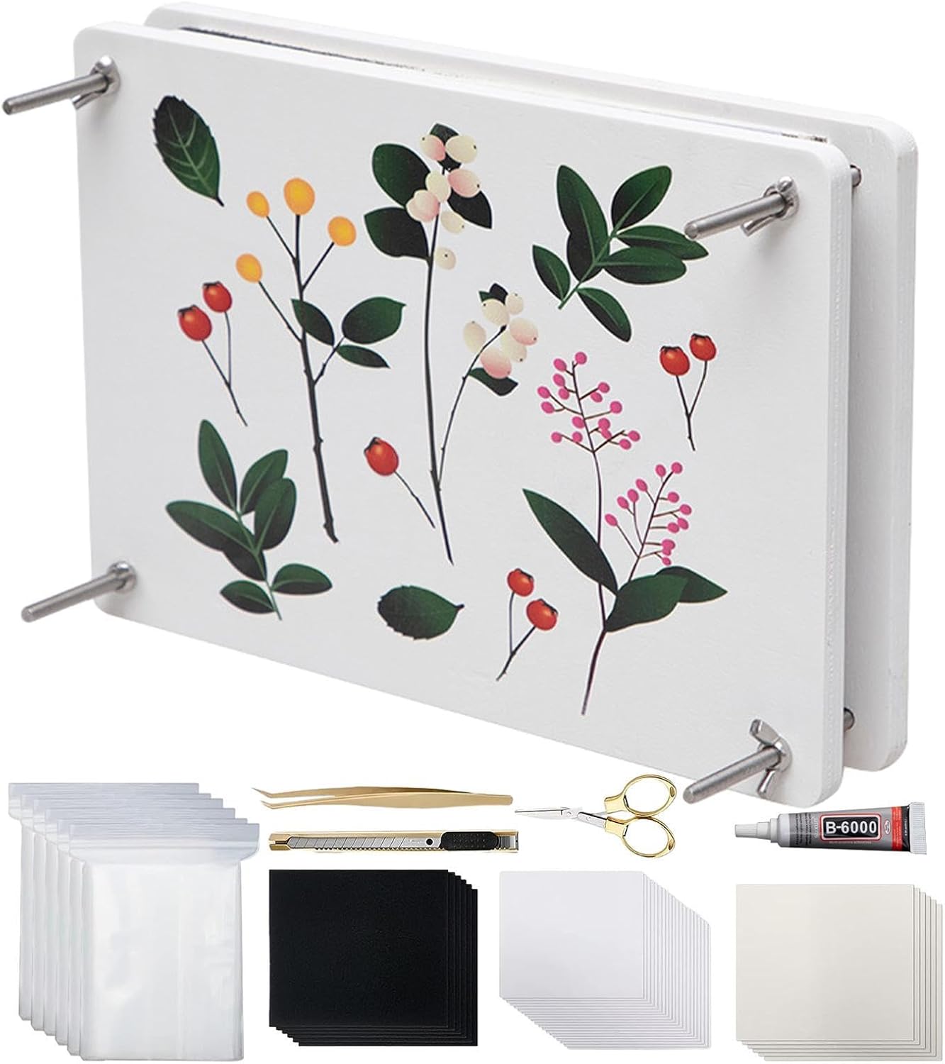 Flower Pressing Kit, Plant Pressing Kit, Flower Press Kit, Bouquet Preservation Kit, Craft Kits for Creating Beautiful Pressed Flowers for Adults Kids, greeat Gift
