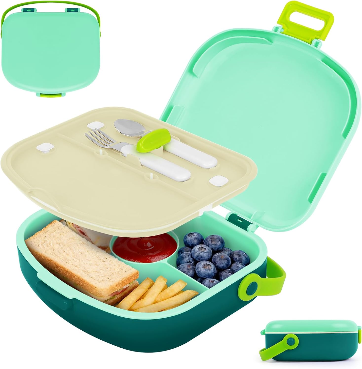 G.a HOMEFAVOR Lunch Box for Kids, Green, 41 oz