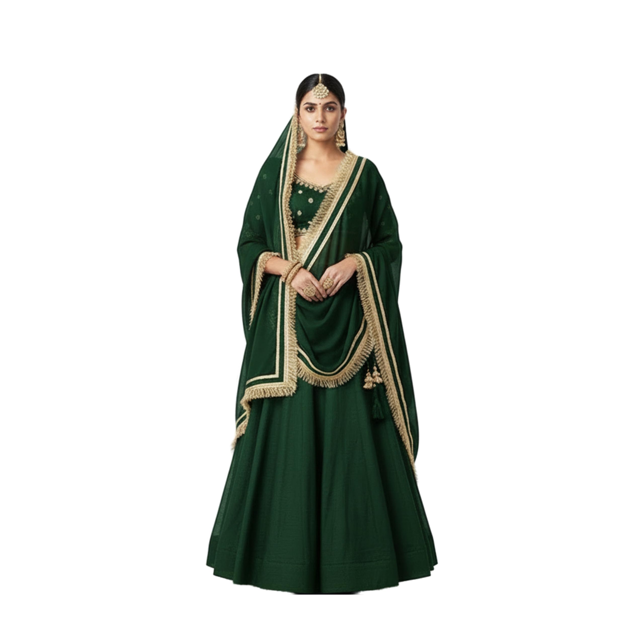 priere Women Plain Georgette Rajasthani Style Dupatta with Light Golden Lace Border | Ethnic Dupattas for Kurti, Salwar Suit, Lehenga Color- Red, 1 piece.-picture-15