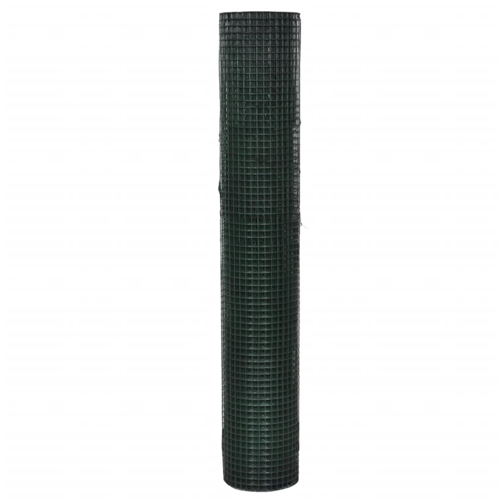 Ogrodzenie dla kur, ogrodzenie z drutu 10 x 1 m, zielone, ocynkowane i powlekane PCW | Stal ocynkowana z powłoką PCW, odporna na warunki atmosferyczne, kwadratowe oczka 25 x 25 mm, łatwe cięcie