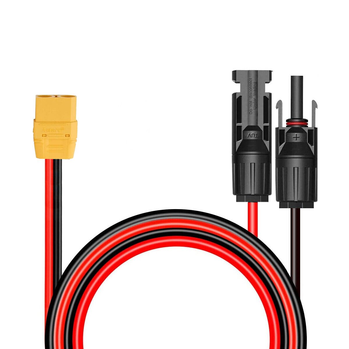 Cable solar XT90 hembra de 10 pies, 10 AWG, conector XT90, cable de carga de panel solar, cable de silicona para generador solar, estación de energía portátil