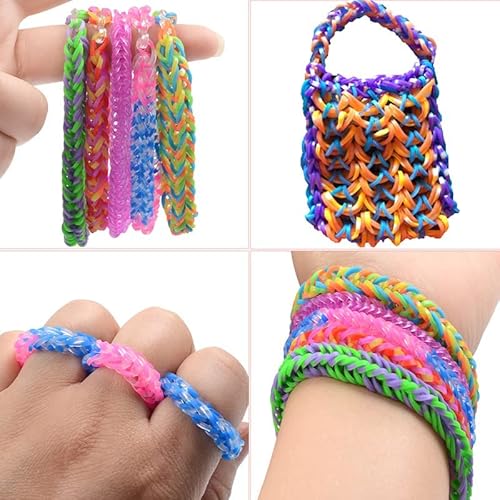 Kit de pulseiras de borracha 2000 + kit de fabricação de pulseiras de tear para crianças, conjunto d