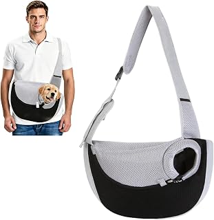 PETCUTE Hundetragetasche Tragetuch,Verstellbare Transporttasche für Haustiere,Welpen Umhängetasche für Outdoor Reisen,Atmungsaktiv Haustiertragetasche mit Sicherheitsleine,Bis zu 4kg,Schwarz,S