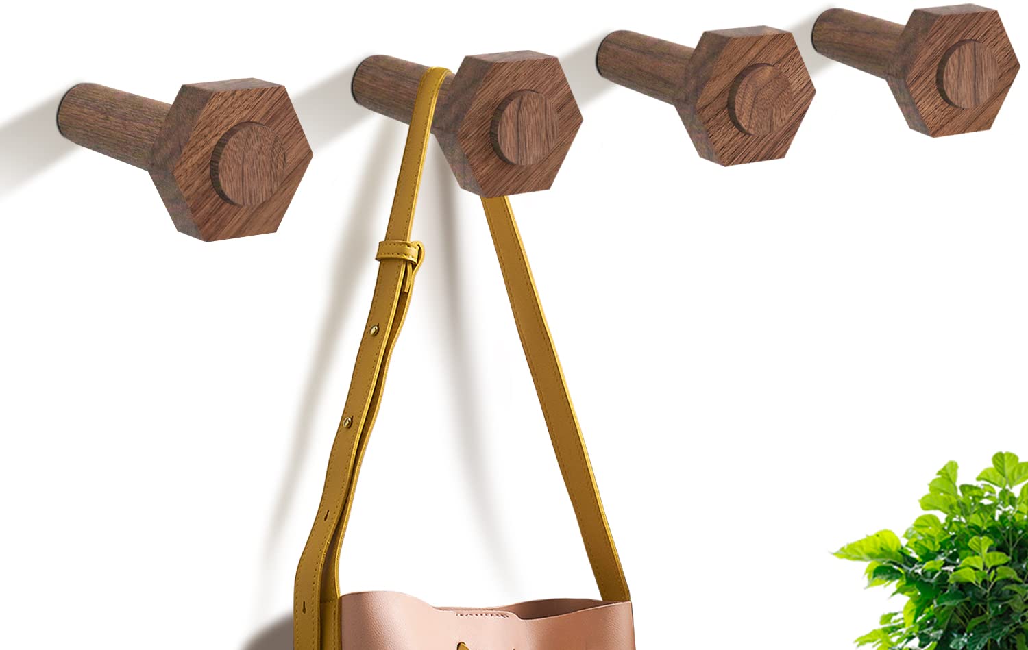 Eykao Wooden Wall Hooks Pack Black Walnut Wood Coat Desertcart