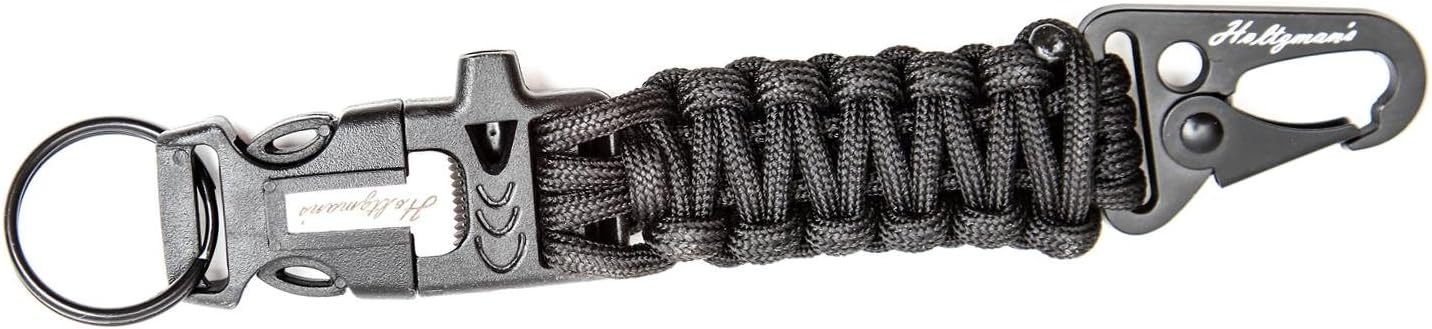 Ultimate 5-in-1 Paracord Keychain with Carabiner for Camping, Fishing, Hunting & Outdoor Emergencies | Multipurpose Survival Tool with Paracord, Emergency Whistle, Flint Rod, Cutting Tool & Key Ring : Sports & Outdoors