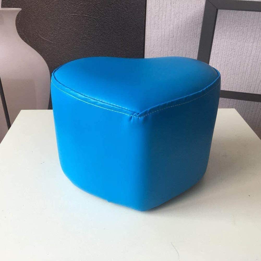 Repose-pieds en cuir compact 27x19x17cm | Petit tabouret bas en bois et cuir couleur F pour salon