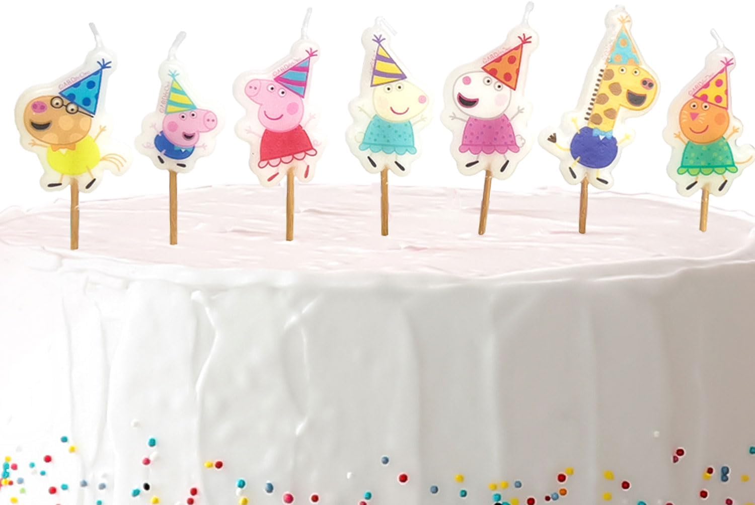 Amscan 9918346 - Peppa Pig Kids Birthday Party Candles on Wooden Picks - 7 Pack