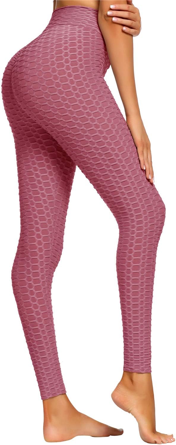 BEELU Women's High Waist Yoga Pants Workout High Waist Tummy Control Slimming Booty Leggings Running Butt Lifting Tights