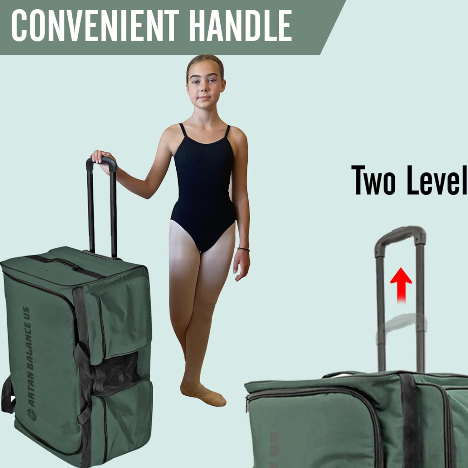 review Rolling Dance Bag for Girls with Portable Costume Garment Rack for Travel, Sports, Cheerleading, Shows, Training, and Competition, Compact and Lightweight Duffel Trolley with Storage Pockets