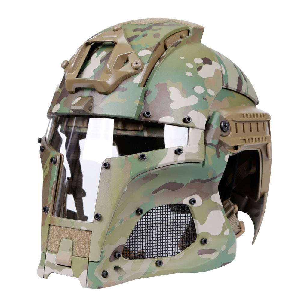 Cosplay Airsoft Taktyczny kask do jazdy na świeżym powietrzu Sorta-Kinda Mandalorian/Boba Fett/Galac-Tac styl CS Game itp., kask z wymiennymi soczewkami