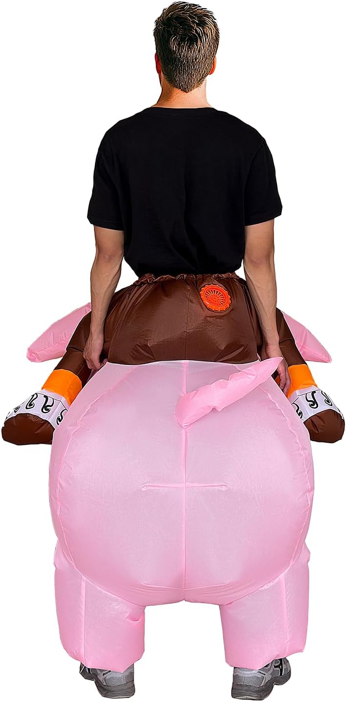 Inflatable Pig Costume for Adults - Fun Ride-On Piggy Outfit for Halloween and Cosplay Parties (Adult Size)