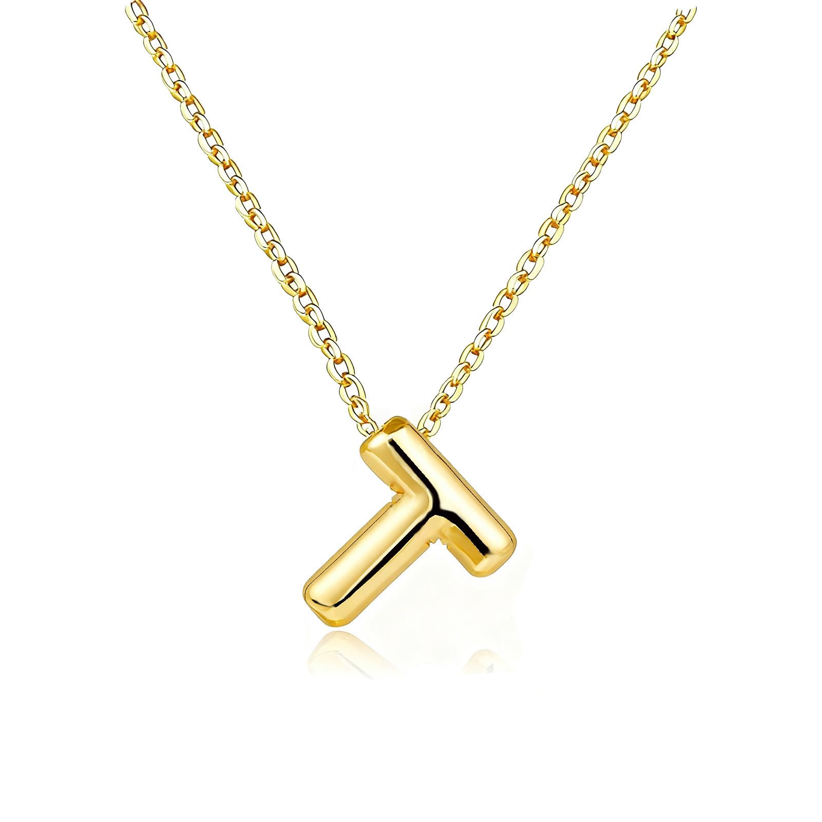 Christmas Gifts Stocking Stuffers for Teen Girls Grandkids Women-Gold Initial Necklaces Teen Girl Gifts Trendy Bubble Letter Pendant Necklace Jewelry Personalized Birthday Gifts for Teens Women