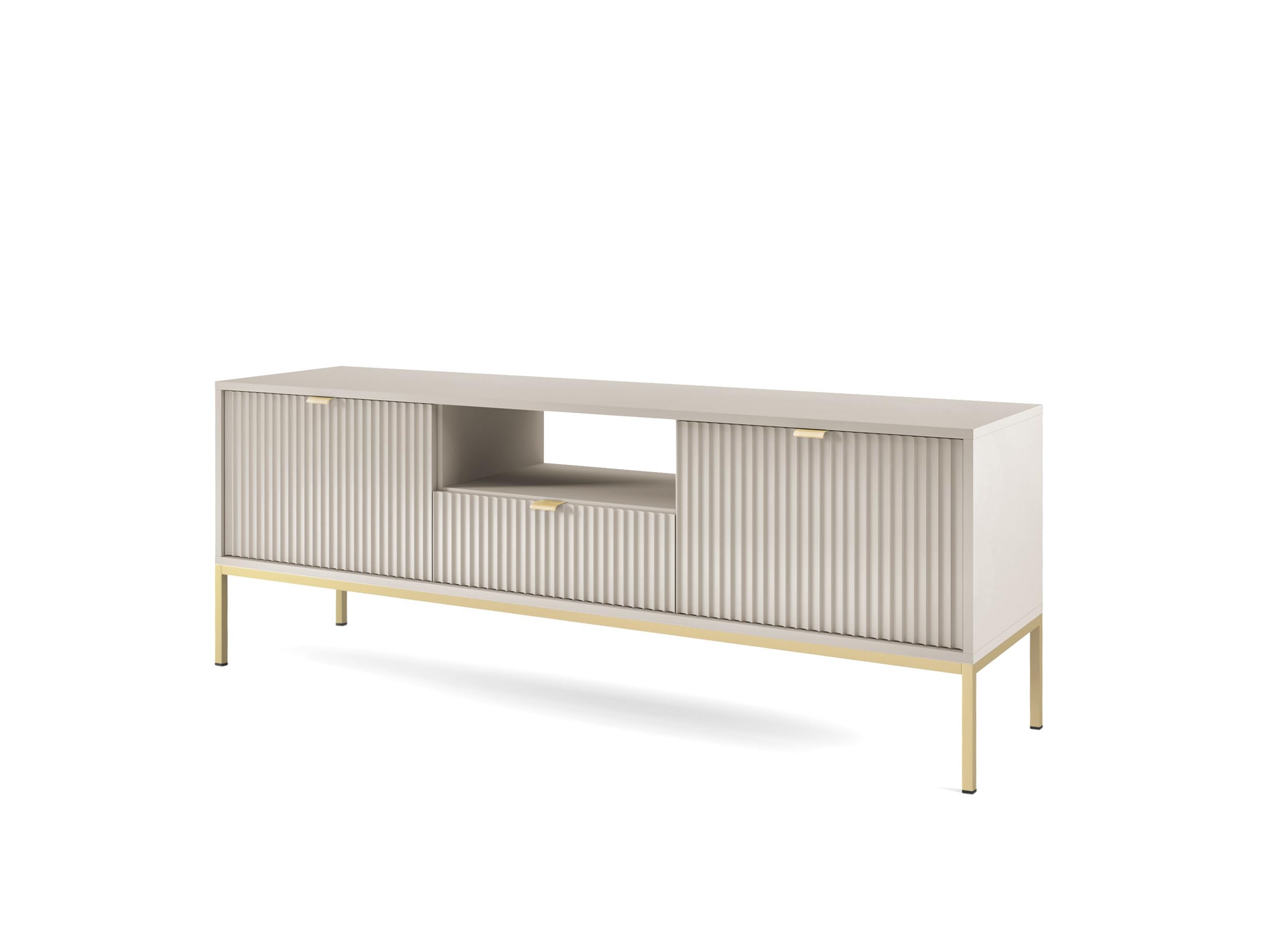 Meuble TV cachemire 154 cm avec cadre doré meuble de salon bas moderne et chic