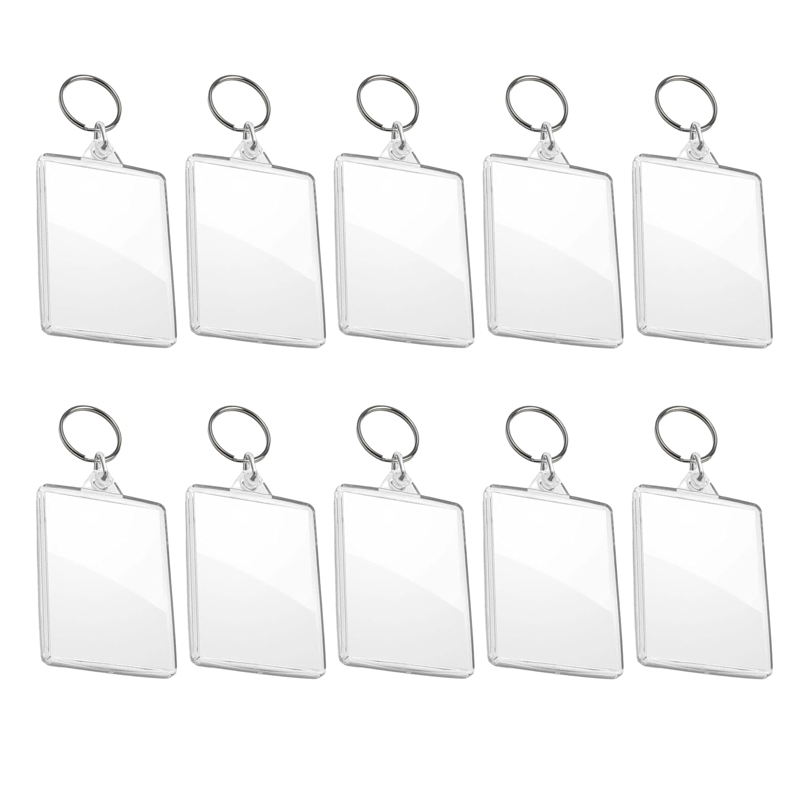 10 Sets Photo Keyrings Blank,Empty Frame Keychains,Mini Album Crafting Make Chains,Picture Insert Clear Acrylic Plastic Personalised UK,Styles,Give to the Kids,Teacher,Women,Own Your Customised Gifts