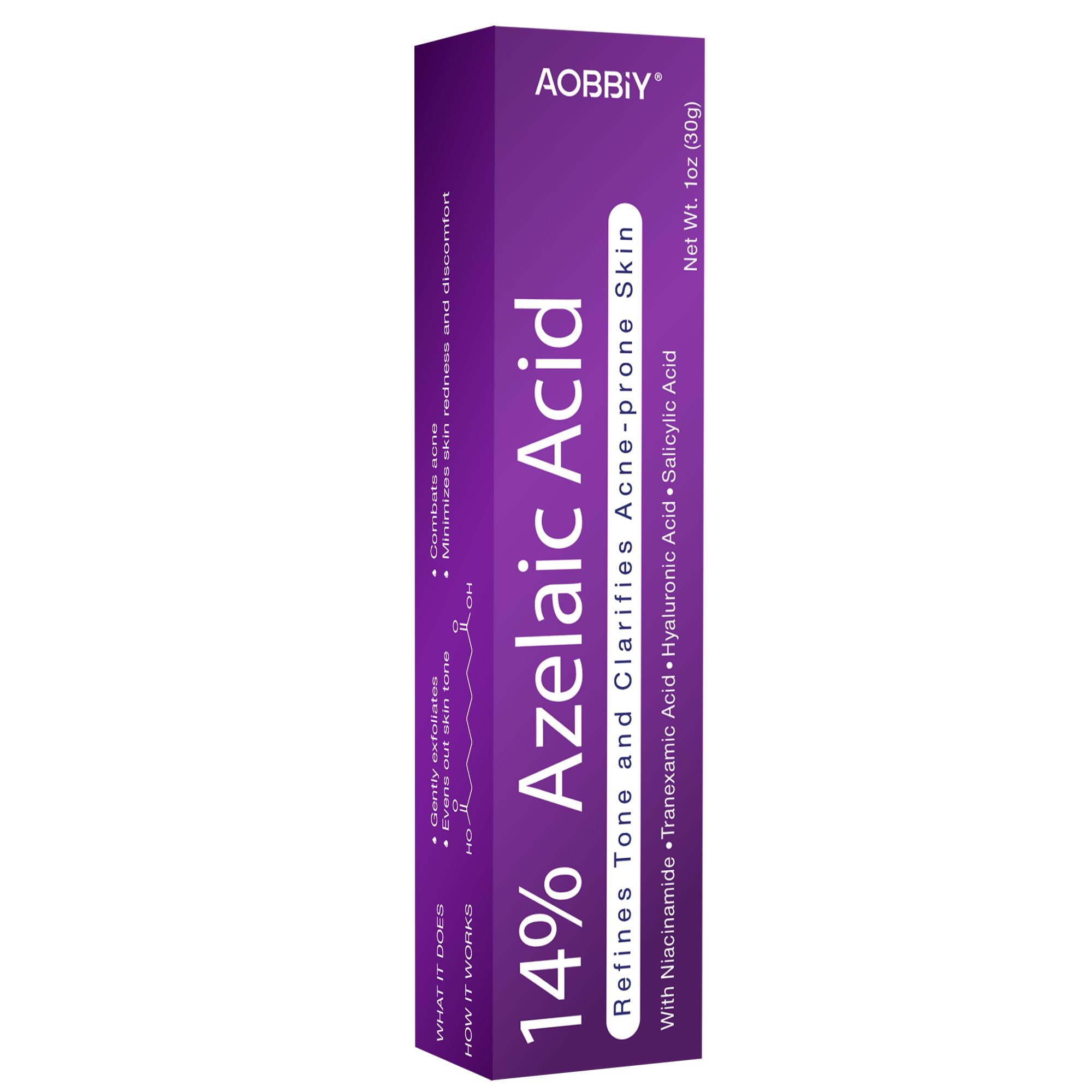 AOBBIY Azelaic Acid Acne Cream: Azelaic Acid For Face - Premium Azelaic Acid Cream - Face Skin and Beauty Care - Azelaic Acid Facial Cream, 1.01 Oz