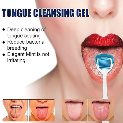 Miniatura 4 de Gel de limpieza para revestimiento de lengua, cepillo de higiene bucal y gel limpiador de lengua, juego de gel limpiador de lengua probiótico, gel