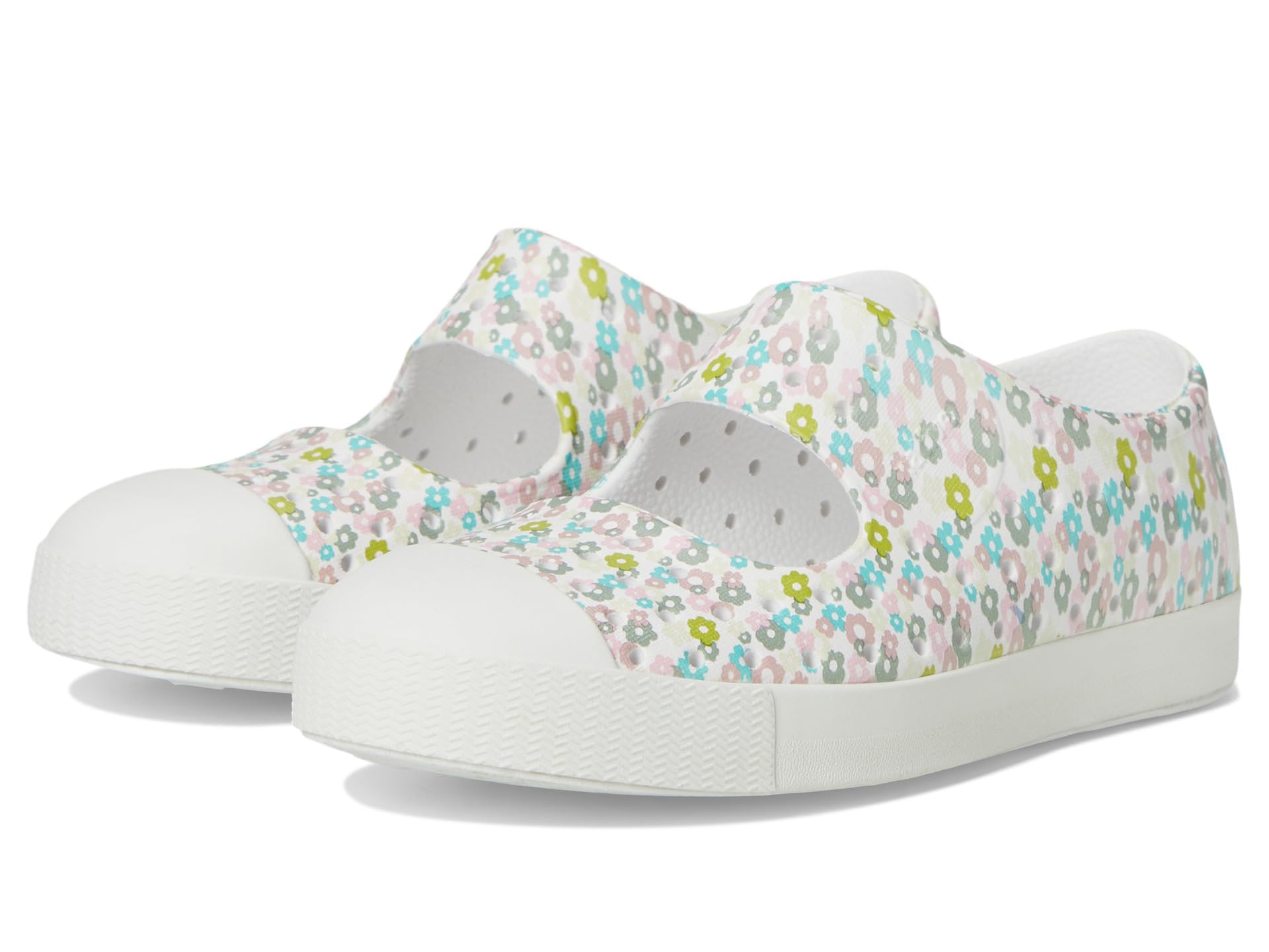 Native Shoes Jefferson Juniper Print (Little Kid) Sneaker, Shell White/Shell White/Wayward Ditsy Floral, 12 US Unisex