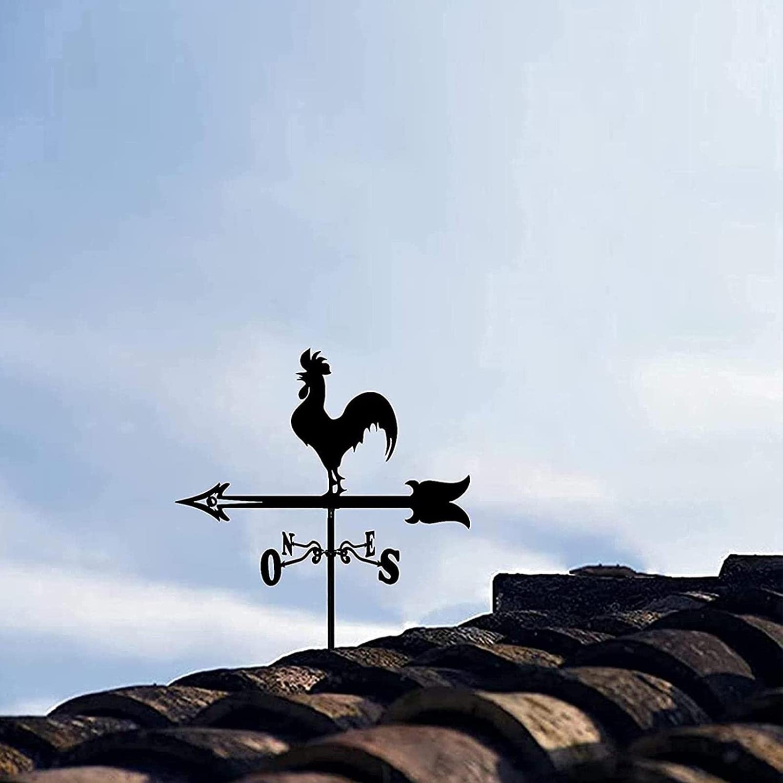 Segnavento A Gallo In Acciaio Inox - Decorativo Retrò, Resistente Alla Ruggine, Nero - Foto 11