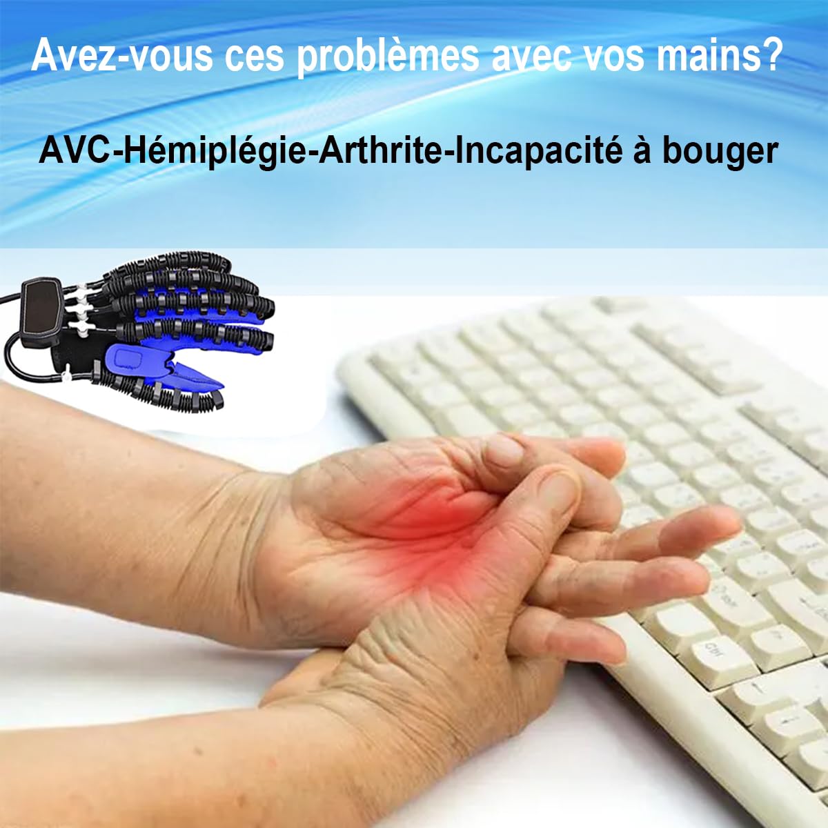 Gants De Robot De Rééducation Pour L’Hémiplégie D’Avc,Équipement D’Entraîneur De Récupération De La Main,Gant Robotique D’Aide À L’Exercice De La Main
