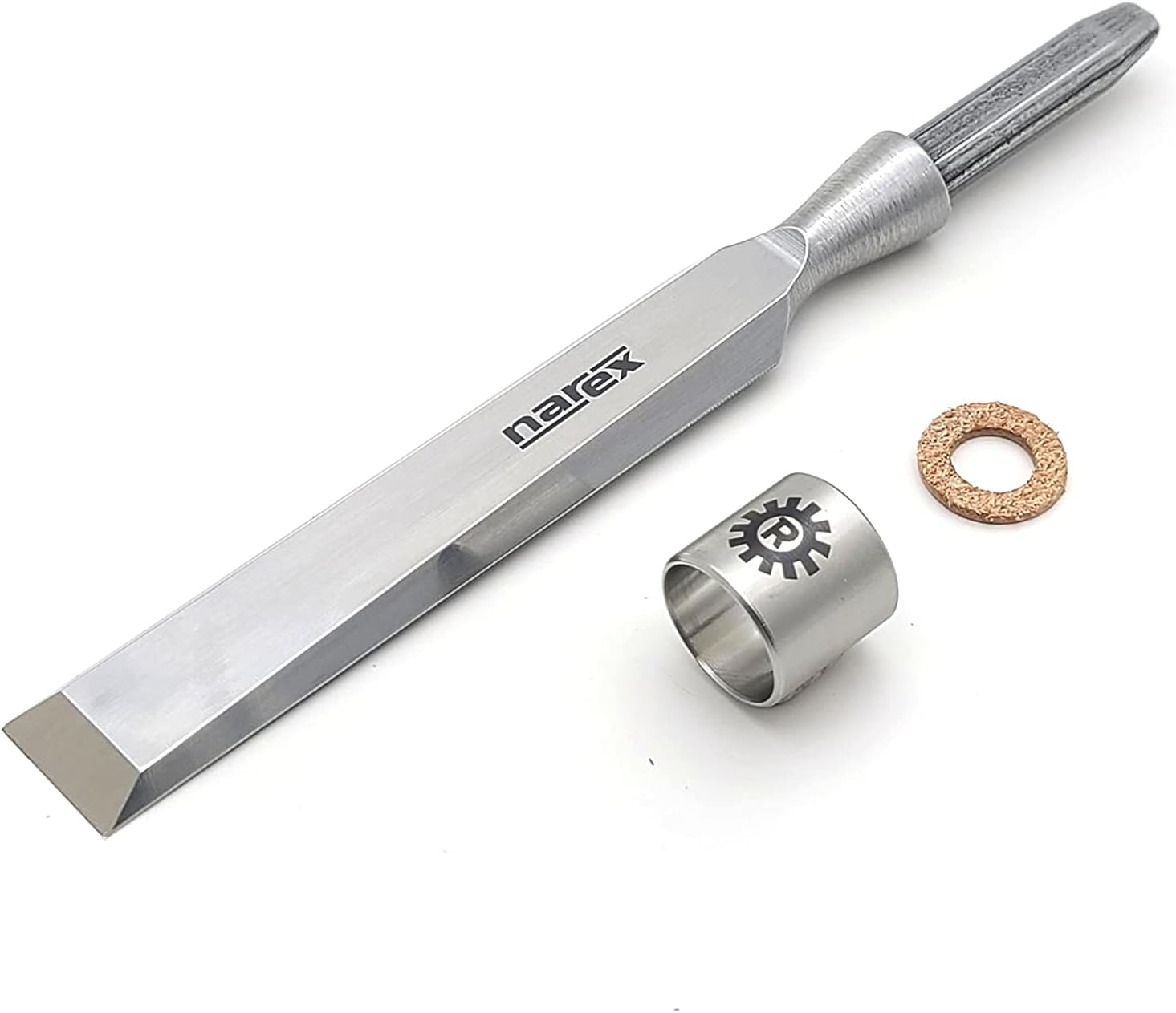 Narex 815089 1-1/2 inch Richter Extra Unhandled Bevel Edge Chisel Blank, Cryogenic Treated Cr-V Steel Hardened to HRc 62, Stainless Steel Ferrules (1-1/2 inch)